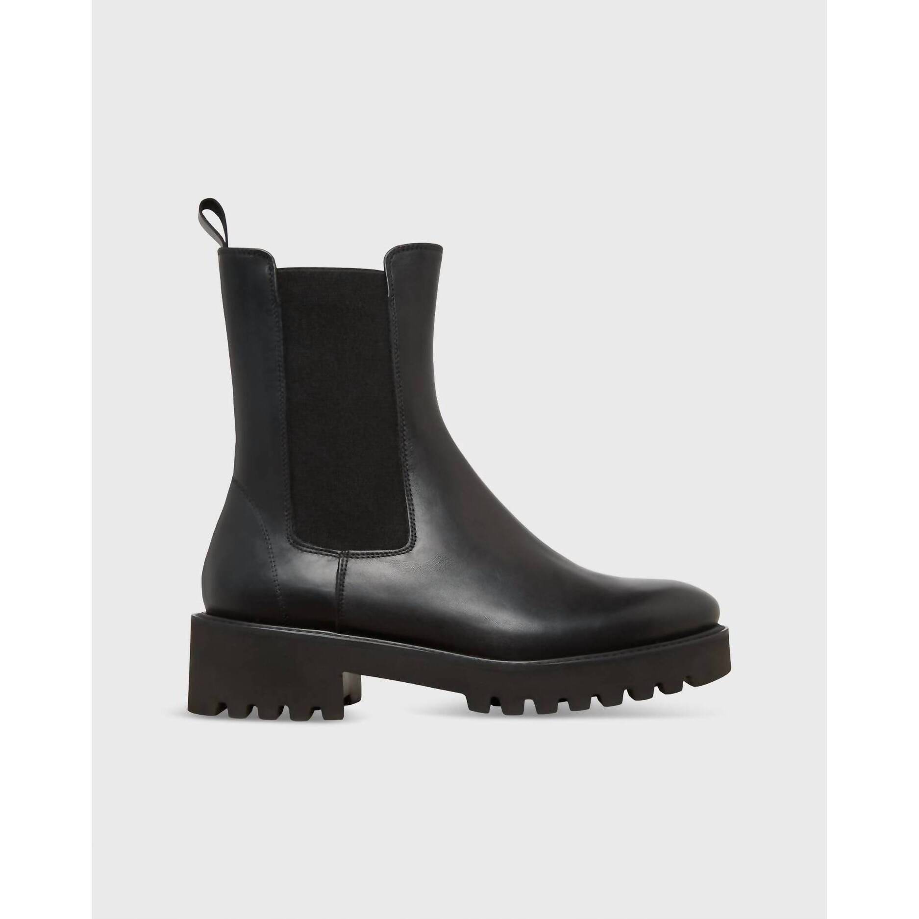 New Ann Mashburn Women's Lug Chelsea Boot In Black Leather